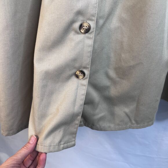 Cabin Creek Aline Button Front Maxi Khaki Skirt Earthy Effortless Neutral Size 8 - Picture 6 of 12